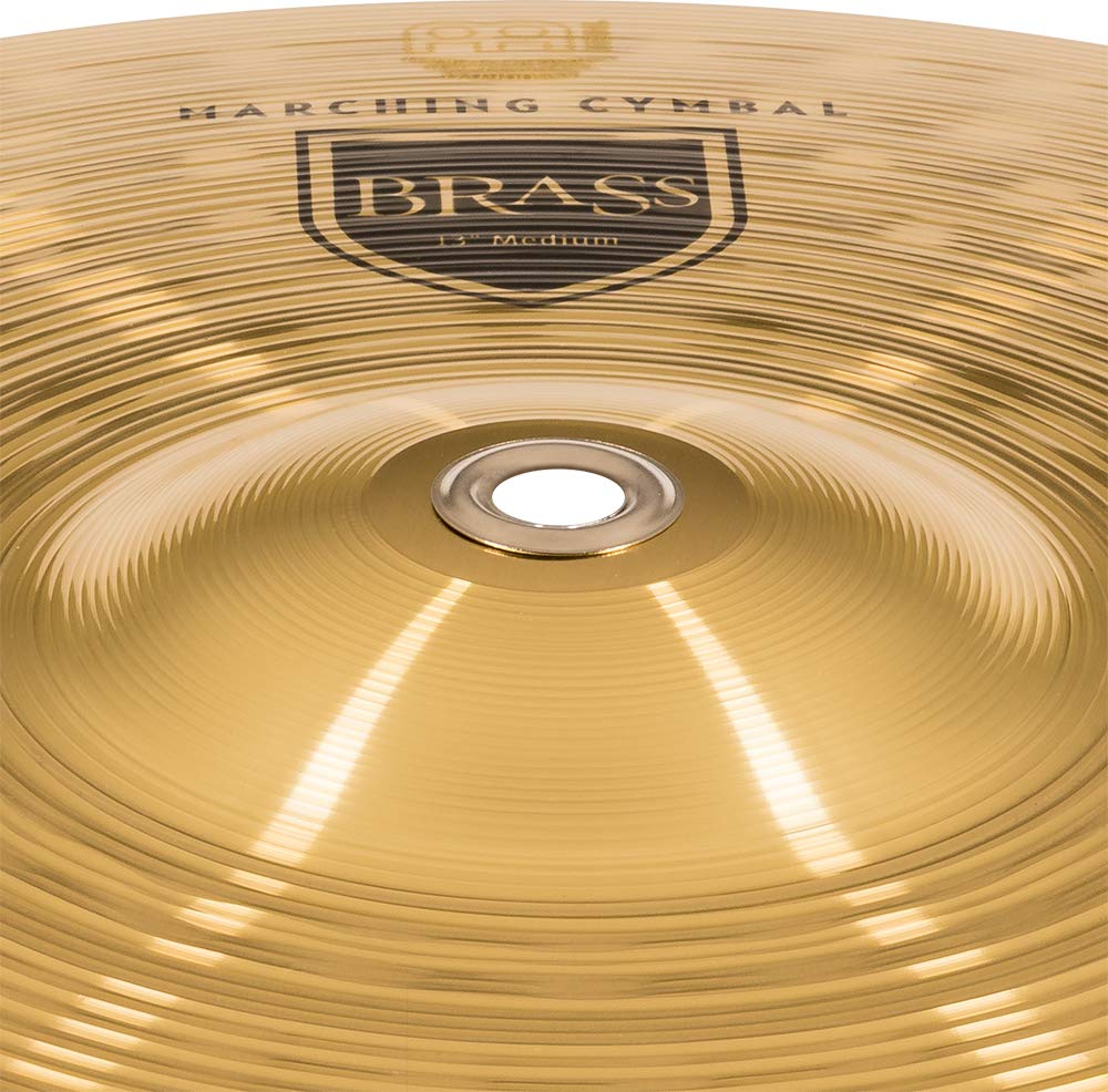Meinl 13” Marching Cymbal Pair with Straps - Brass Alloy Traditional Finish - German-Made Professional Percussion Instrument - 2-Year Warranty (MA-BR-13M) - Perfect for Marching Bands, Drum Corps & Live Performances