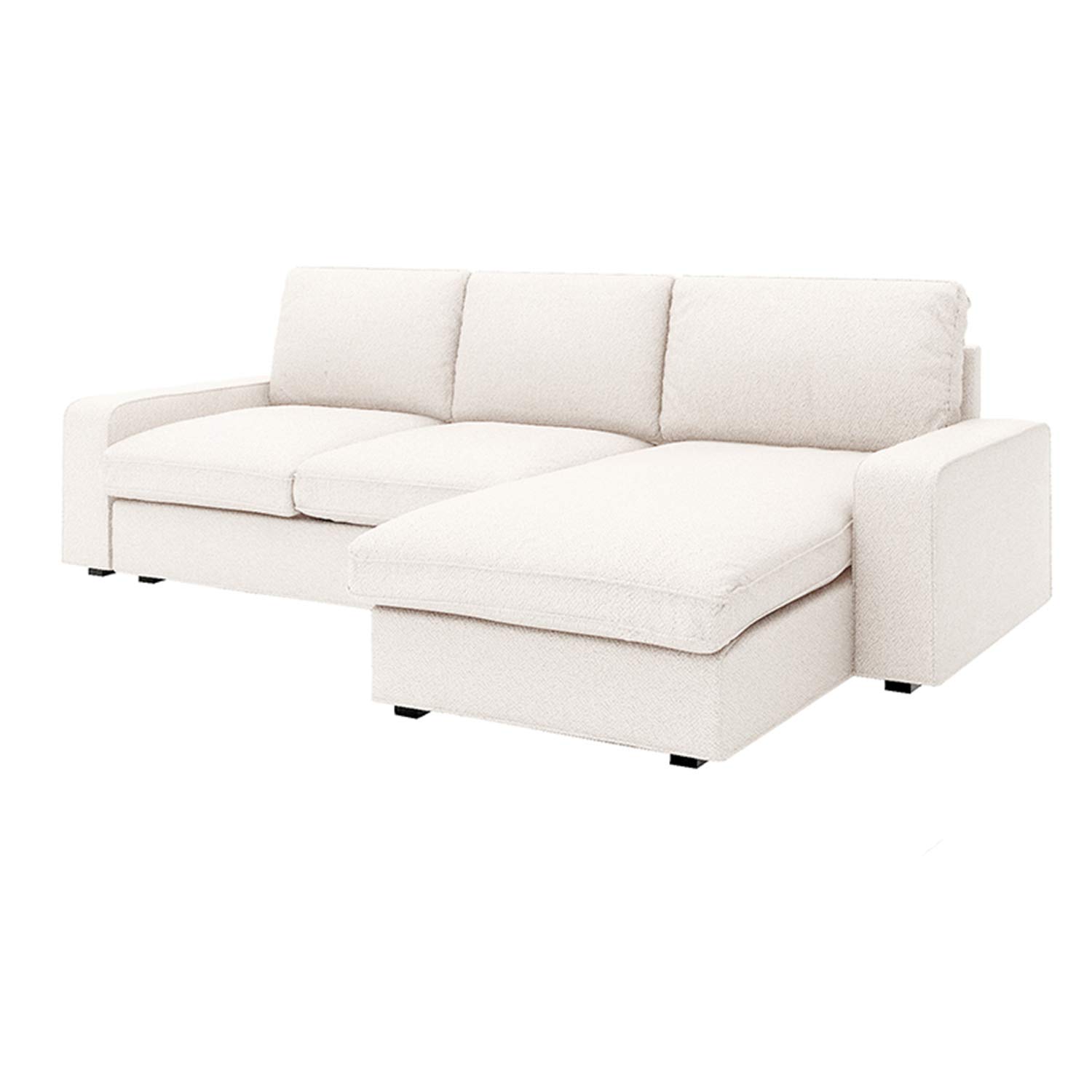CRIUSJA Sofa Cover for IKEA Kivik 3-Seater with Right Chaise (318cm) - 3 Cushion Covers Included - Stretchable Furniture Protector for Pets, Kids & Daily Use (8018-1, 3+Right) - Perfect for Living Room, Family Room & Home Decor