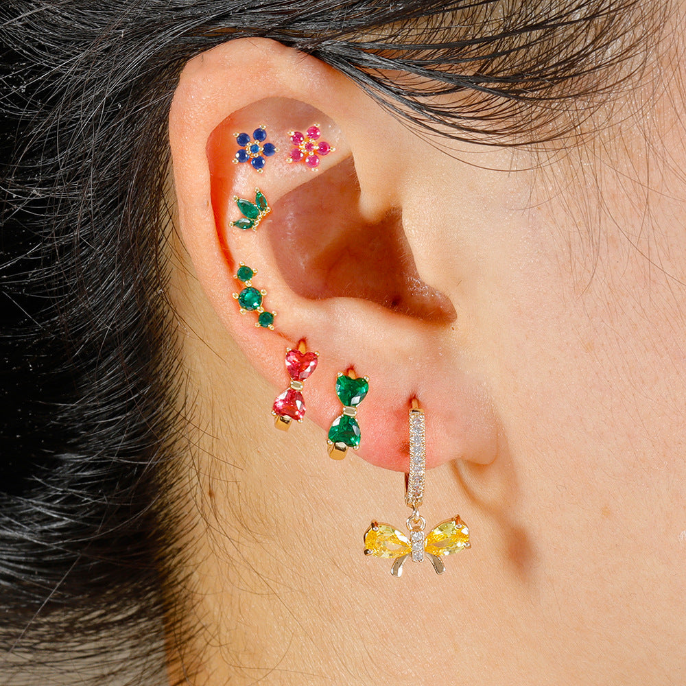 20G Surgical Steel Color Flower Helix Stud Earrings | HSPJ627 - Hypoallergenic Cartilage Piercing Jewelry for Women & Men, Perfect for Everyday Wear & Special Occasions
