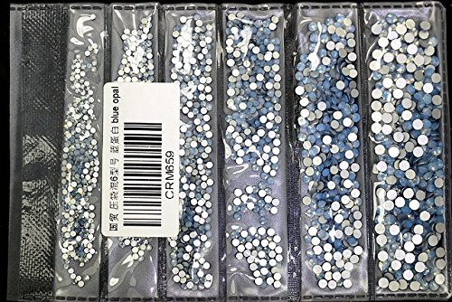 31 Colors SS3-SS10 Small Blue Opal Crystal Glass Rhinestones for 3D Nail Art | Bulk Nail Art Decorations | Perfect for DIY Manicures, Nail Salons & Professional Nail Artists