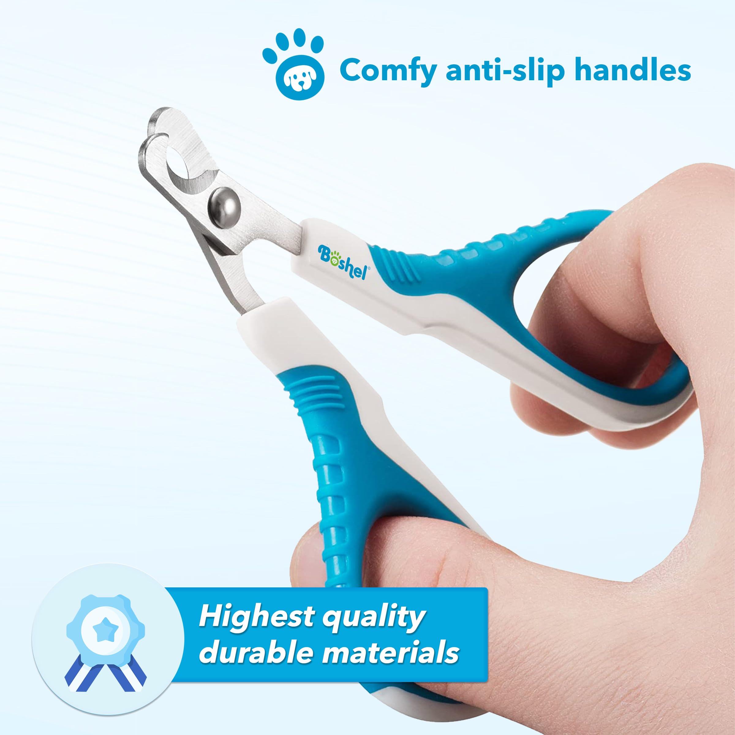 Boshel Cat Nail Clipper - Professional Razor-Sharp & Angled Pet Nail Trimmer with Non-Slip Handle for Small Dogs & Cats | Lightweight Pet Grooming Tool for Safe & Easy Nail Trimming at Home | Perfect for Regular Pet Care & Stress-Free Grooming Sessions