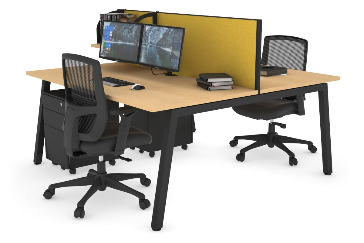 Quadro 2-Person Office Workstation Desk - 1600L x 800W with Cable Management - Perfect for Collaborative Workspaces & Home Offices