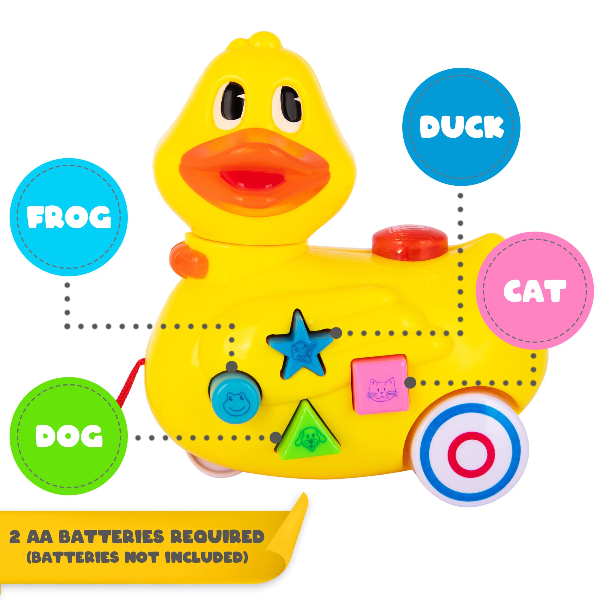 ArtCreativity Musical Duck Pull Toy for Toddlers & Babies - Light-Up Walking Duck with Sounds & Music - Interactive Educational Toy for 1-3 Year Olds - Perfect Gift for Boys & Girls - Great for Playtime, Learning & Early Childhood Development