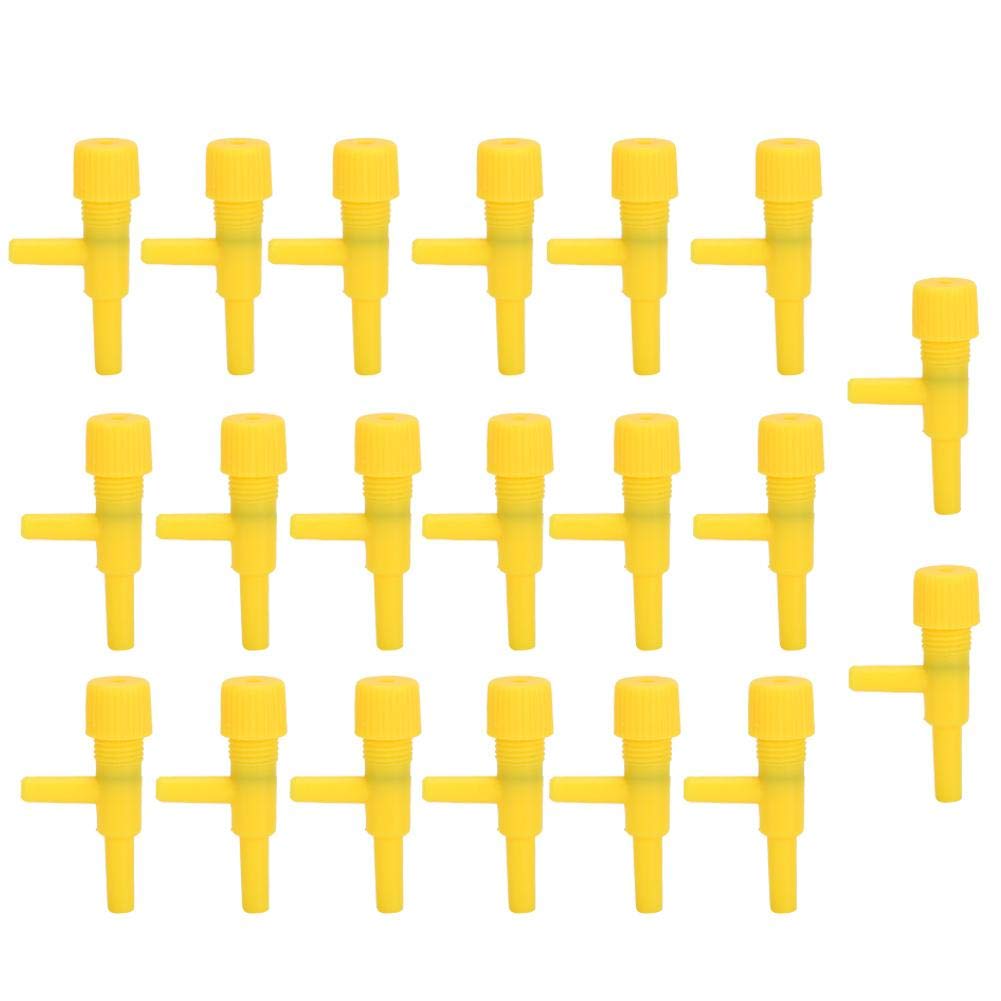 GLOGLOW 20Pcs 2-Way Adjustable Aquarium Air Flow Control Valve - Fish Tank Air Pump Accessories for Oxygen Regulation & Bubble Adjustment - Perfect for Freshwater & Saltwater Aquariums, Hydroponics Systems