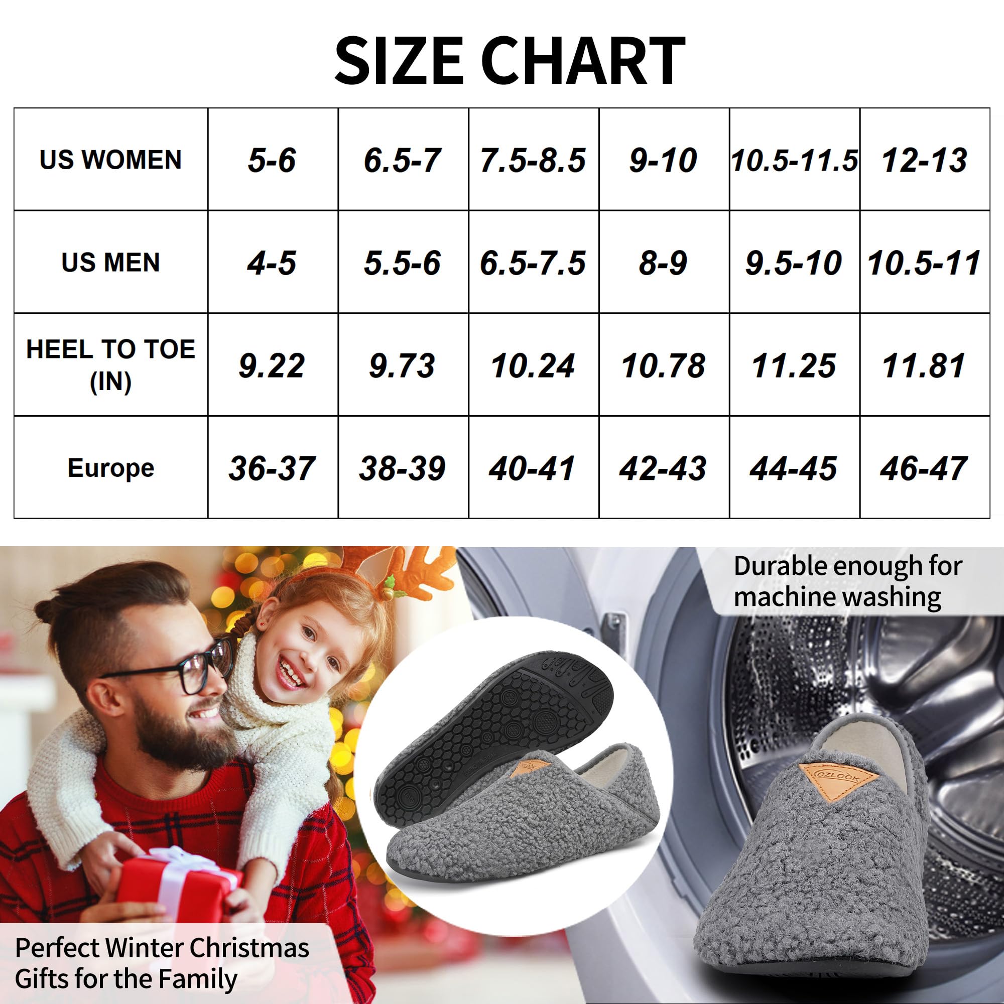 Comfortable Non-Slip House Slippers for Women & Men - Soft Indoor/Outdoor Slipper Socks with Grippy Sole - Perfect for Home, Hospital, Travel & Relaxation
