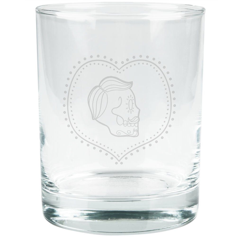 Valentine's Day Sugar Skull Etched Glass Tumbler for Men - 20oz Insulated Travel Mug with Lid - Perfect Gift for Boyfriend, Husband & Him - Great for Coffee, Tea & Cold Drinks on the Go