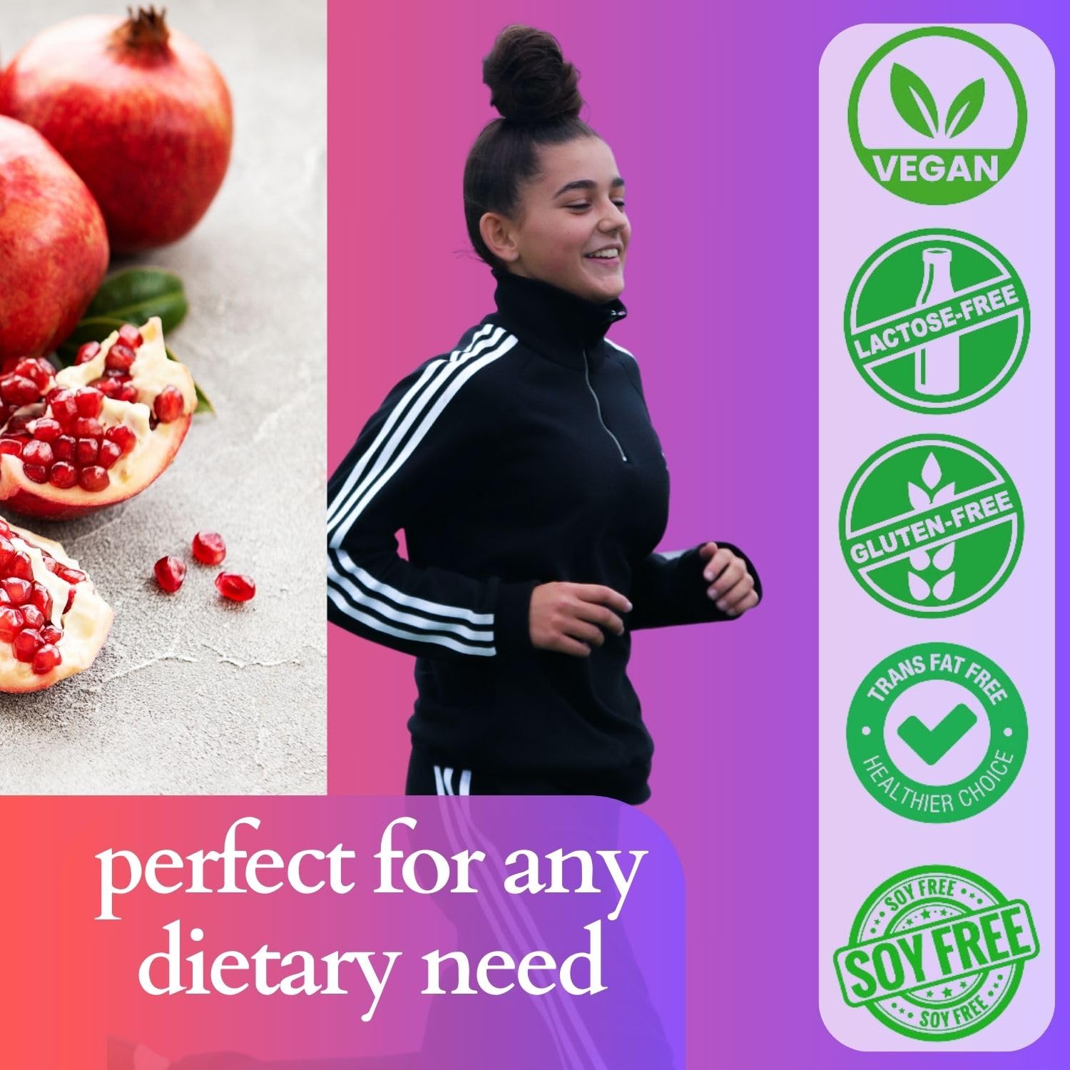 DrinkFit Pomegranate Fruit Smoothie Mix - Real Fruit Puree, Low Sugar, Gluten-Free & Non-GMO - Makes 32 Smoothies (64 Fl Oz) | Perfect for Breakfast, Post-Workout Recovery & Healthy Snacking