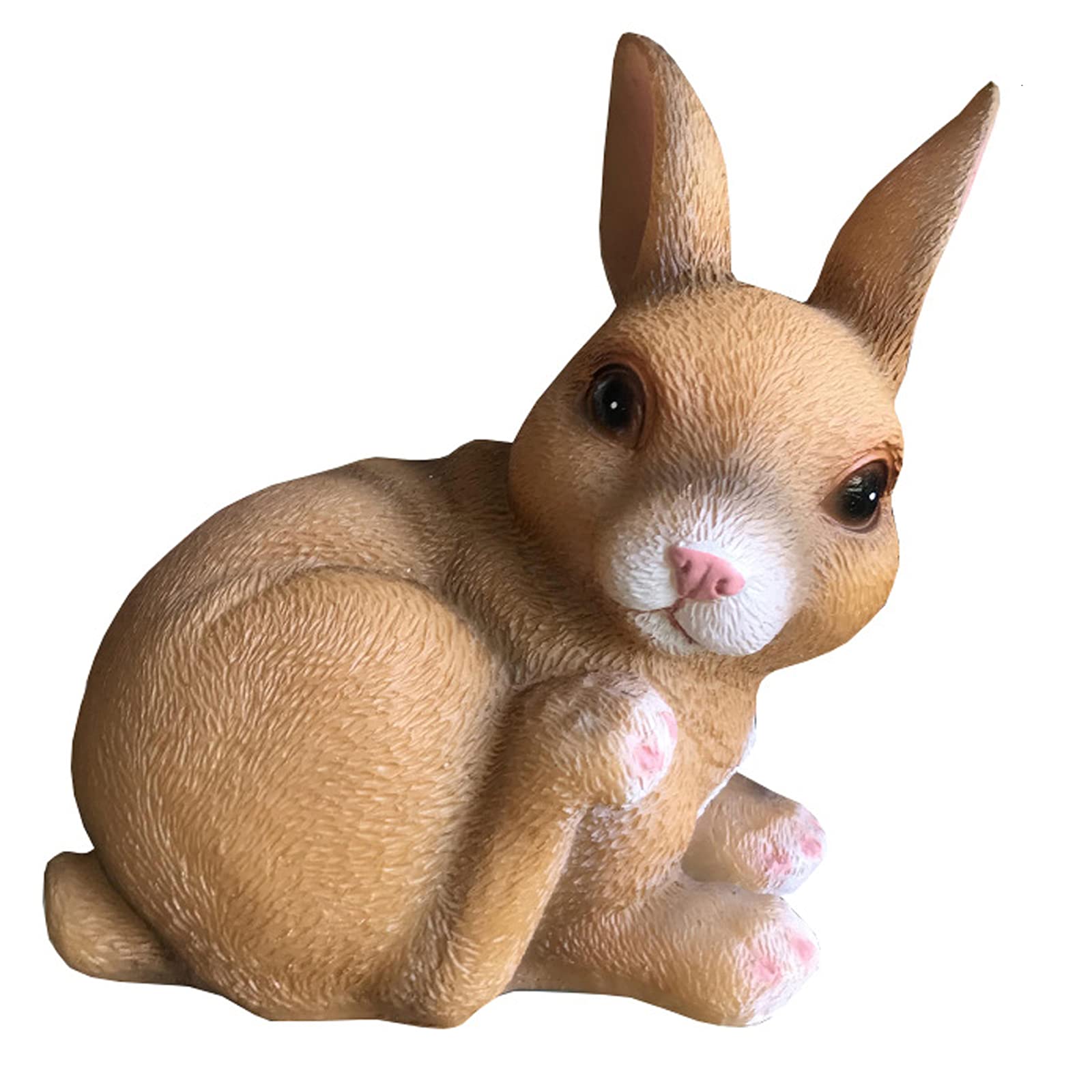 Solar Powered Fairy Garden Rabbit Statue - Waterproof Resin Outdoor Decor with LED Lights for Patio, Pathway, Backyard & Yard - Perfect for Garden, Lawn & Landscape Decoration