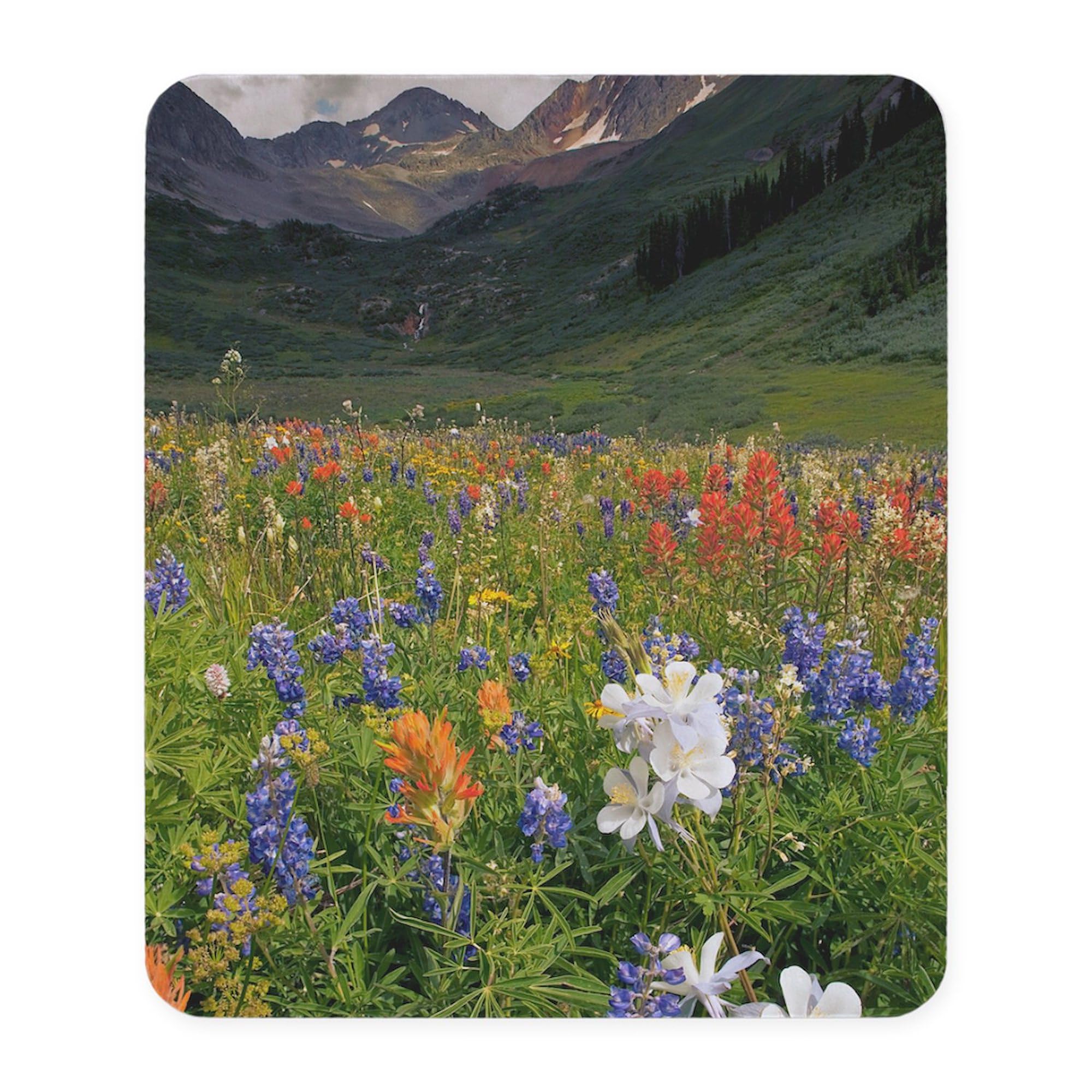 Non-Slip Rubber Gaming Mousepad with Alpine Flowers Design - Perfect for Office, Home & Gaming Setup | CafePress Rustler's Gulch Collection