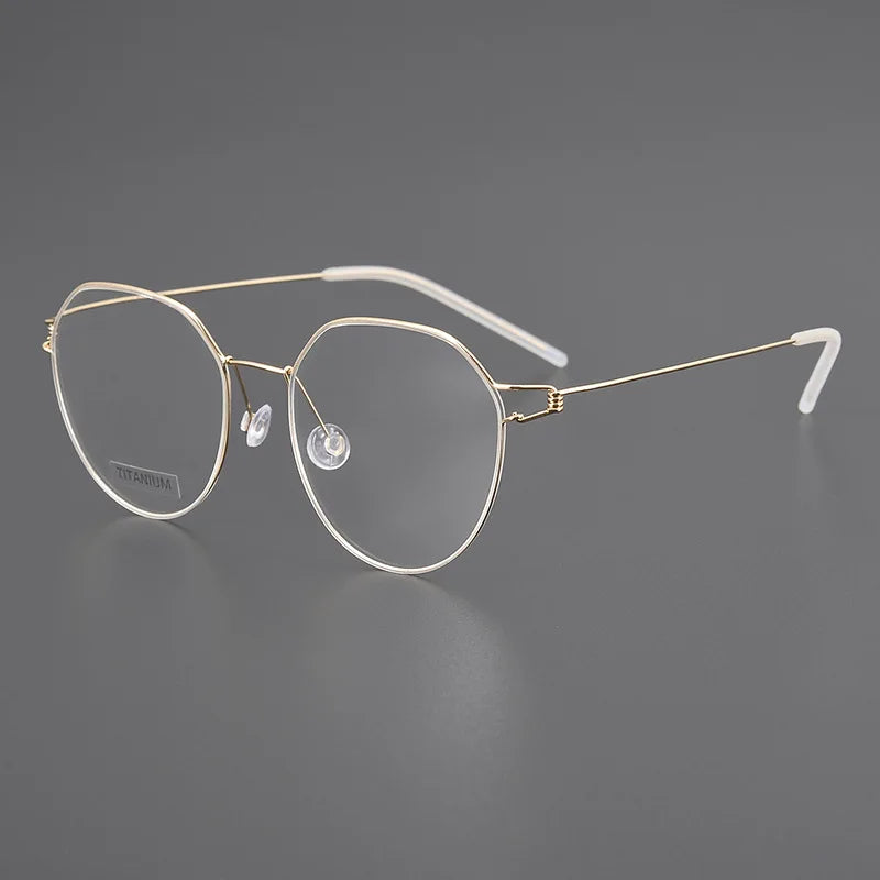 Stylish Black Titanium Full Rim Round Eyeglasses for Women - Lightweight & Durable Flat Top Frame - Perfect for Office, Reading & Everyday Fashion