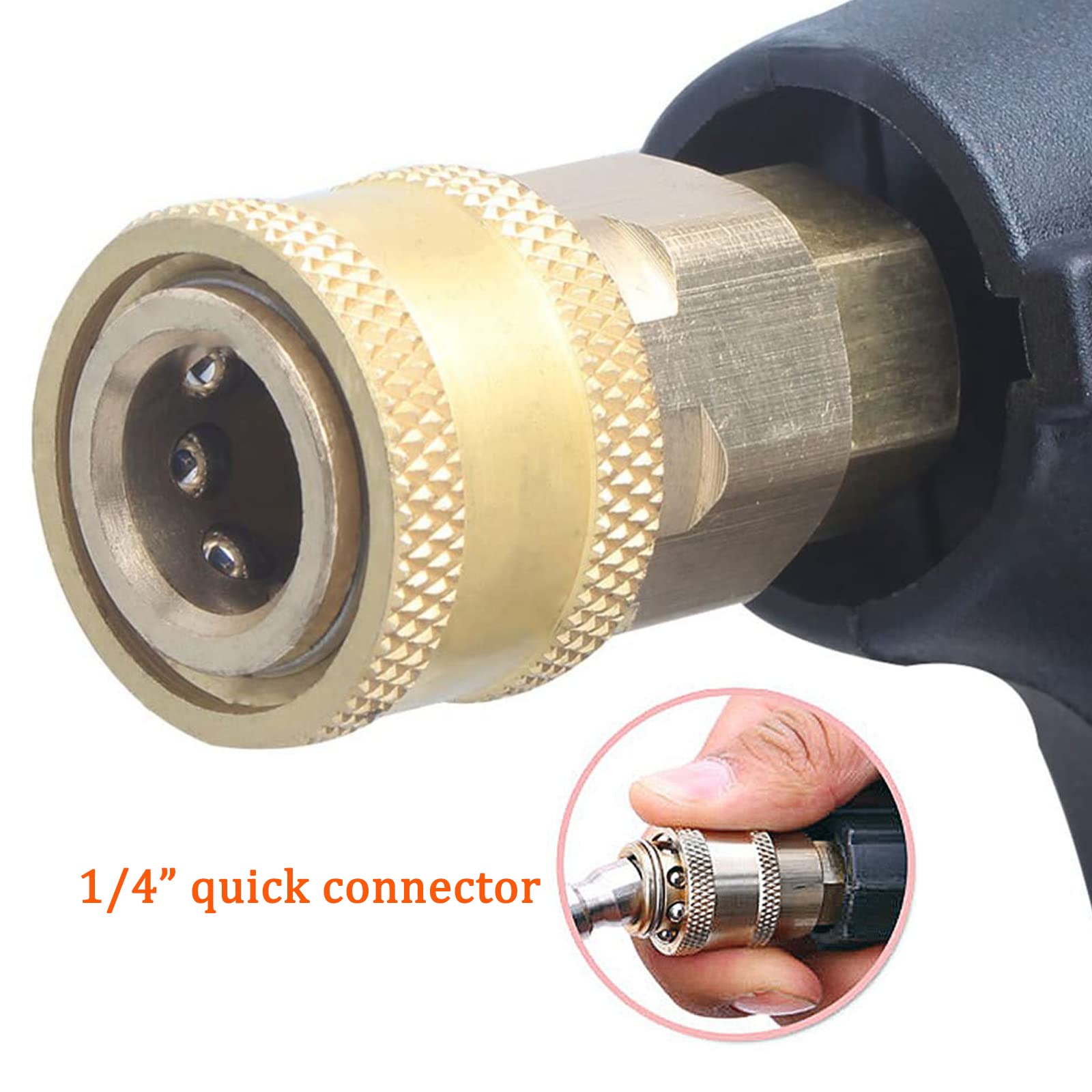 CGACOL 3000 PSI High Pressure Power Washer Gun Kit with M22-14mm/15mm Fitting & Quick Connectors - Heavy Duty Spray Gun for Car Washing, Driveway Cleaning, and Outdoor Surface Maintenance