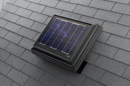 Broan 355SOWW Solar Powered Attic Ventilator - Weather Wood Finish, Surface Mount, Energy Efficient Roof Ventilation for Home Cooling & Moisture Control - Perfect for Residential Attics, Garages & Sheds
