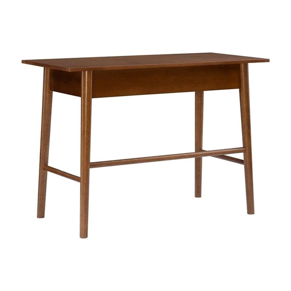 UrbanPro Mid-Century Modern 1-Drawer Wooden Desk with Rounded Legs in Warm Walnut Finish - Perfect for Home Office, Study Room & Small Space Workstations
