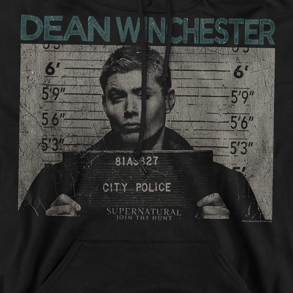 Supernatural Dean Winchester Mug Shot Hoodie - Unisex Pullover Sweatshirt for Men & Women - Perfect for TV Show Fans & Casual Wear