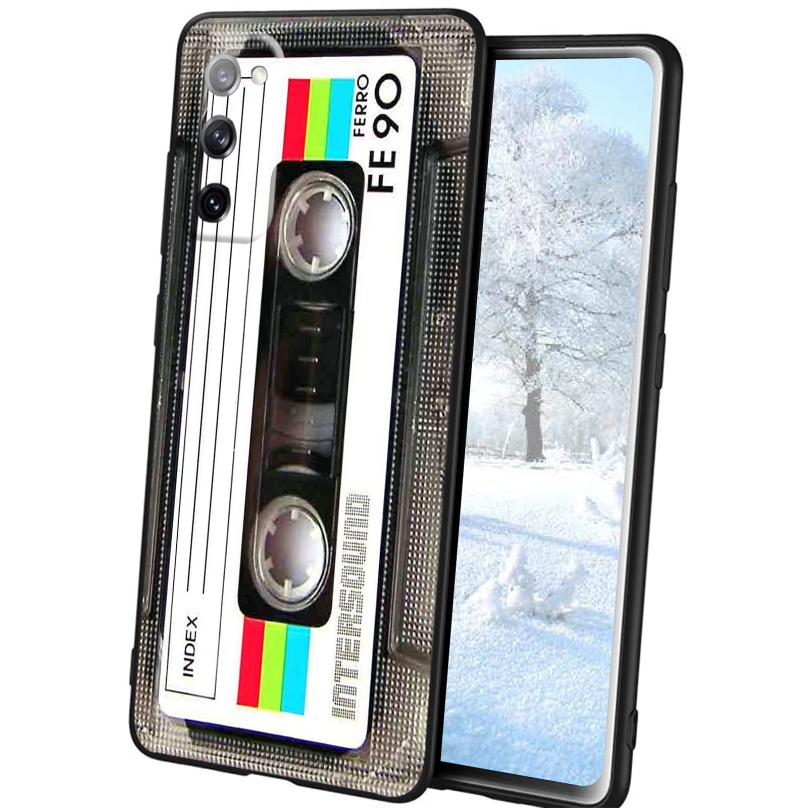 Retro Cassette Tape Case for Samsung Galaxy S20 FE - Vintage 80s Music Mixtape Design Soft Silicone Protective Cover for Women & Men - Trendy Graphic Phone Case for Music Lovers (Perfect Gift for 80s Nostalgia & Music Enthusiasts)