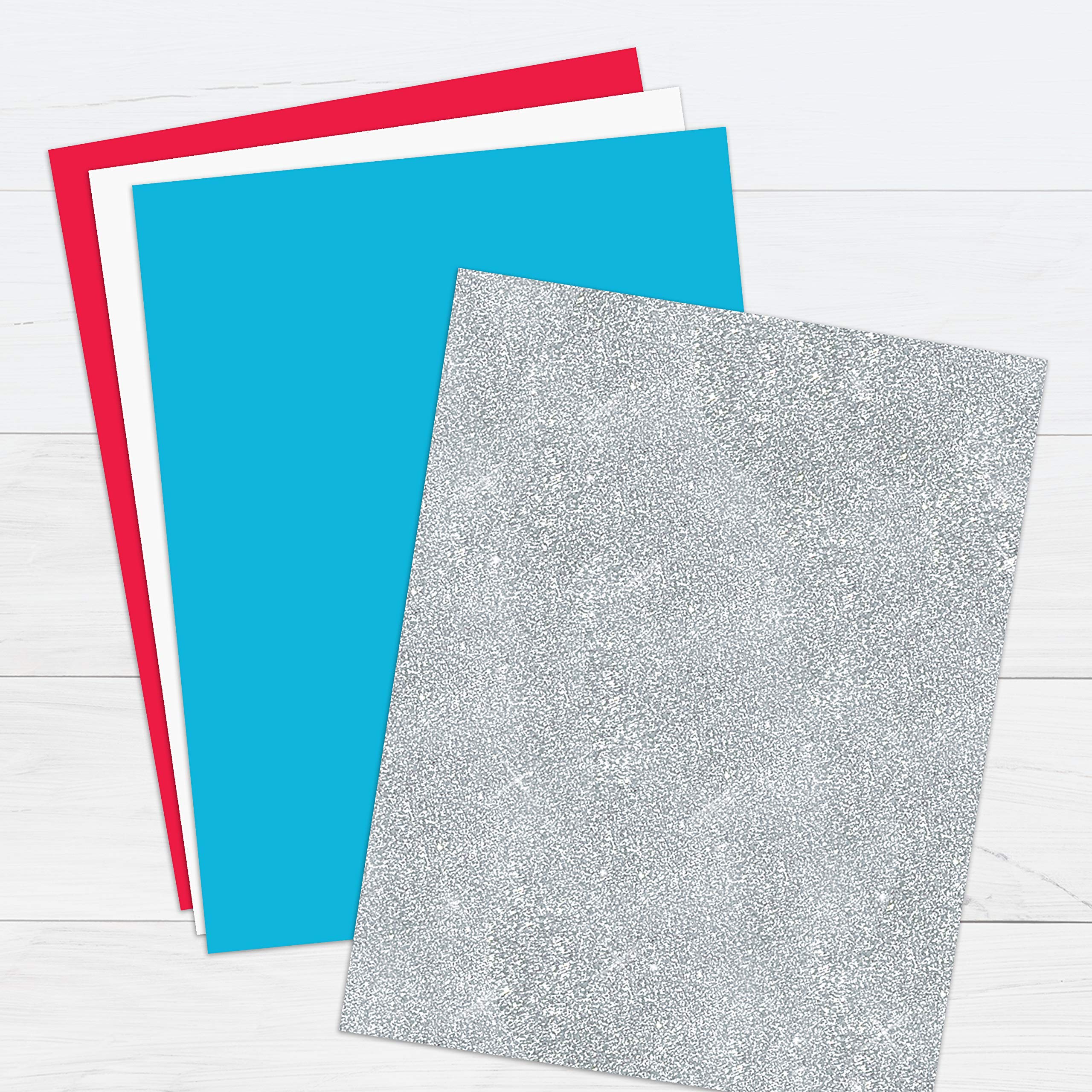 Premium Printworks Red, White, Blue & Sparkle Cardstock Paper - 8.5 x 11 Inches, 215 Sheets - Patriotic Scrapbooking, DIY Crafts, Holiday Decorations & Card Making Supplies