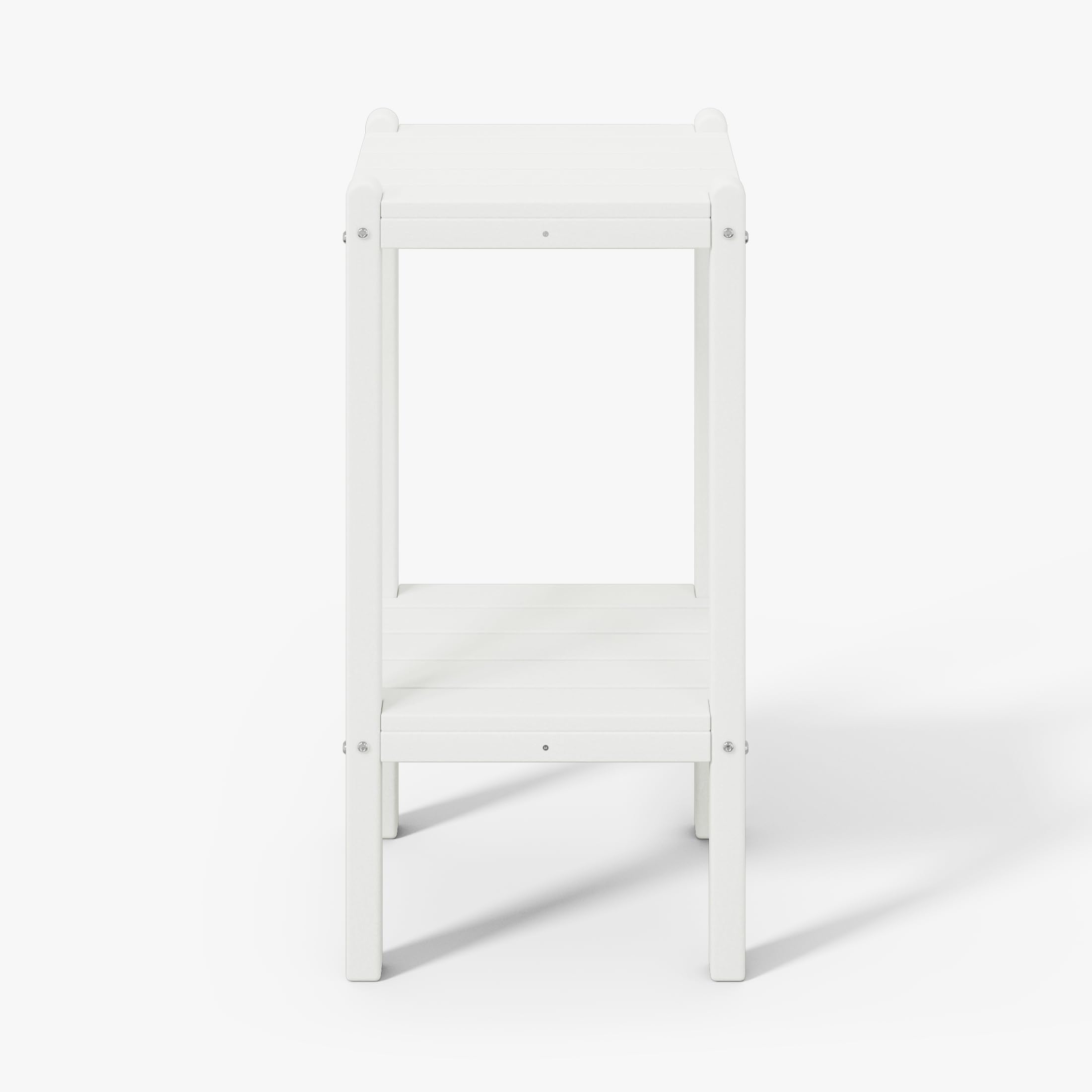 WestinTrends Malibu 36 Inch Outdoor Adirondack HDPE 2-Tier Patio Side Table - White - Perfect for Poolside, Garden, and Backyard Relaxation