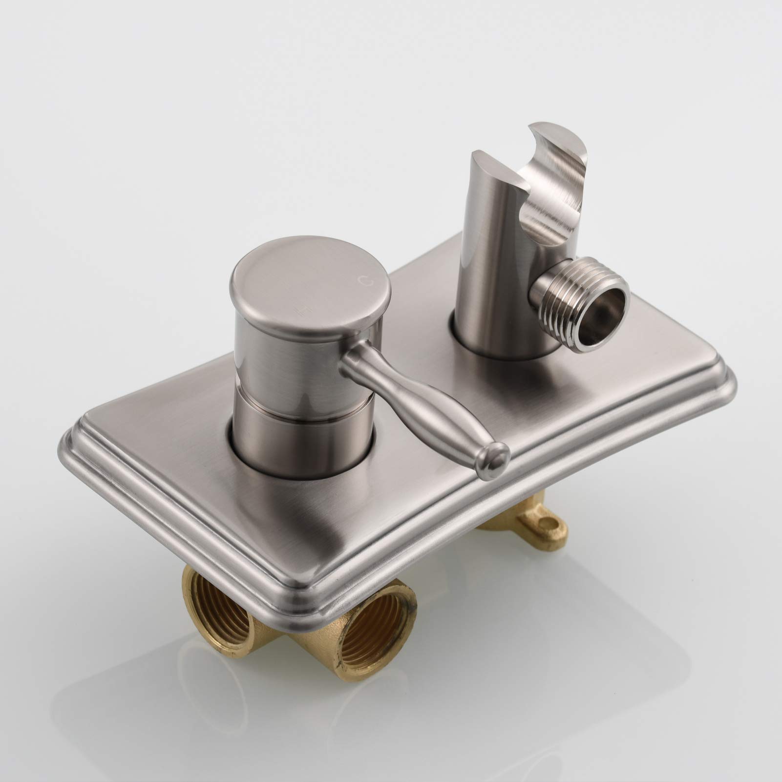 Stainless Steel Handheld Bidet Sprayer Kit for Toilet - Hot & Cold Water Diaper Sprayer - Brushed Nickel Shattaf Bathroom Attachment (WS035F) - Perfect for Baby Care, Hygiene Cleaning & Modern Bathrooms