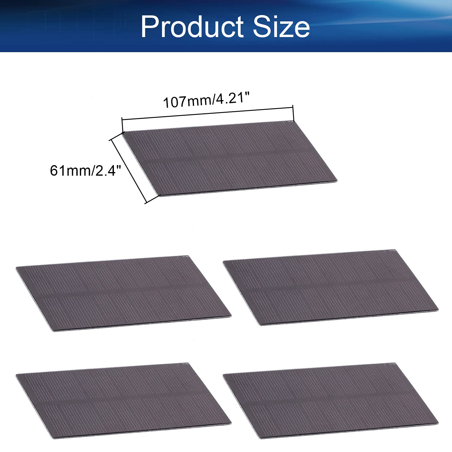 5V 1W Mini Solar Panels - 5Pcs Polycrystalline Solar Cells for DIY Solar System, Light Electric Toys, and Solar Battery Charger (4.21