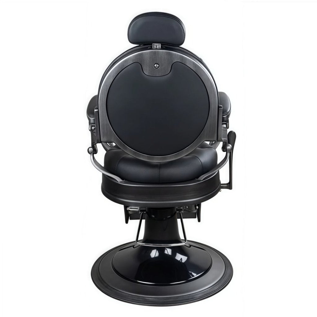 Vintage Barber Chair for Salon - Matte Gun Grey Color (Model BC511) | Perfect for Classic Barber Shops, Home Grooming & Retro Decor