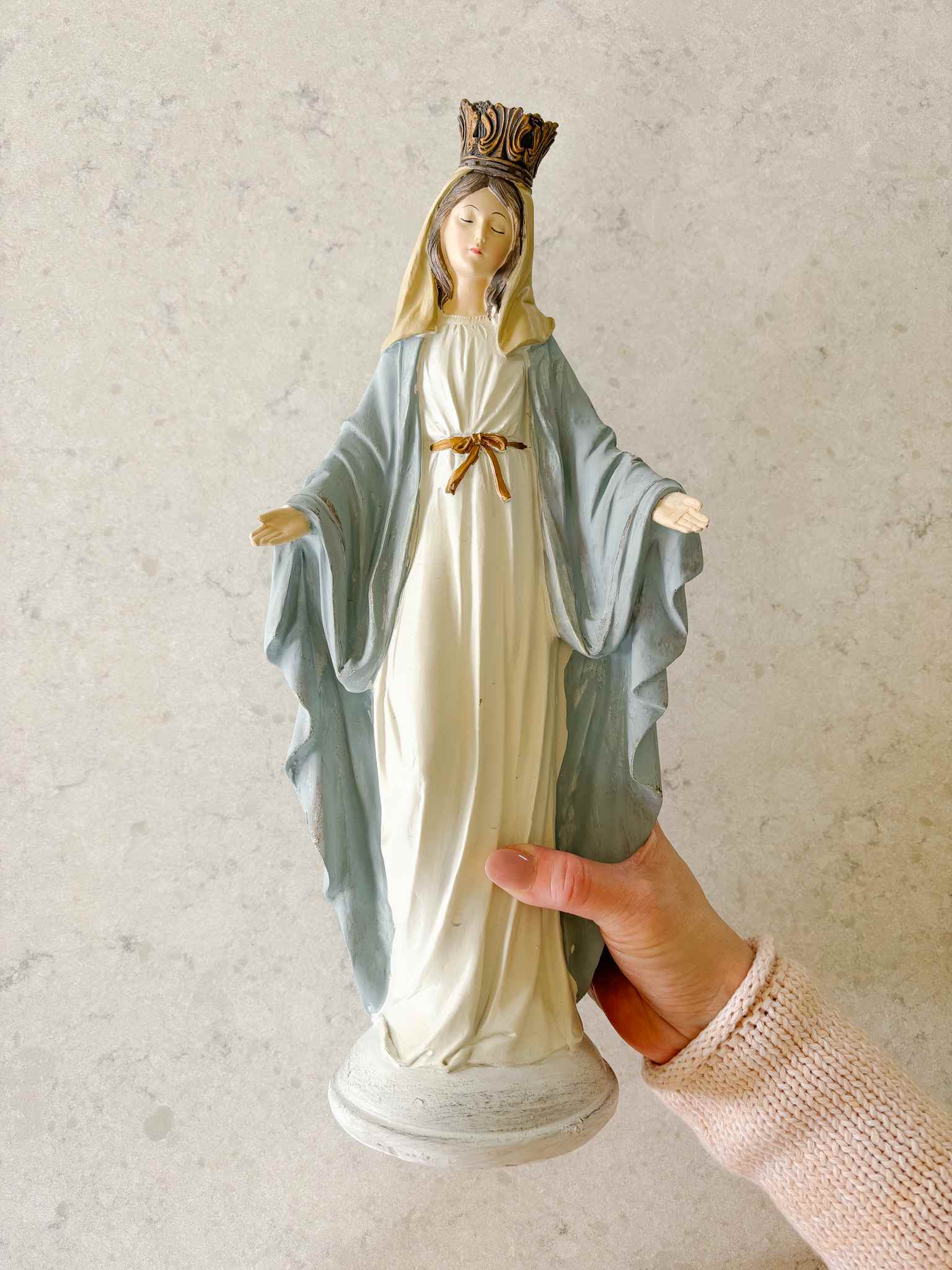 Mary Mother of the Church Statue - Handcrafted Religious Figurine for Home Altar, Catholic Devotion & Spiritual Decor