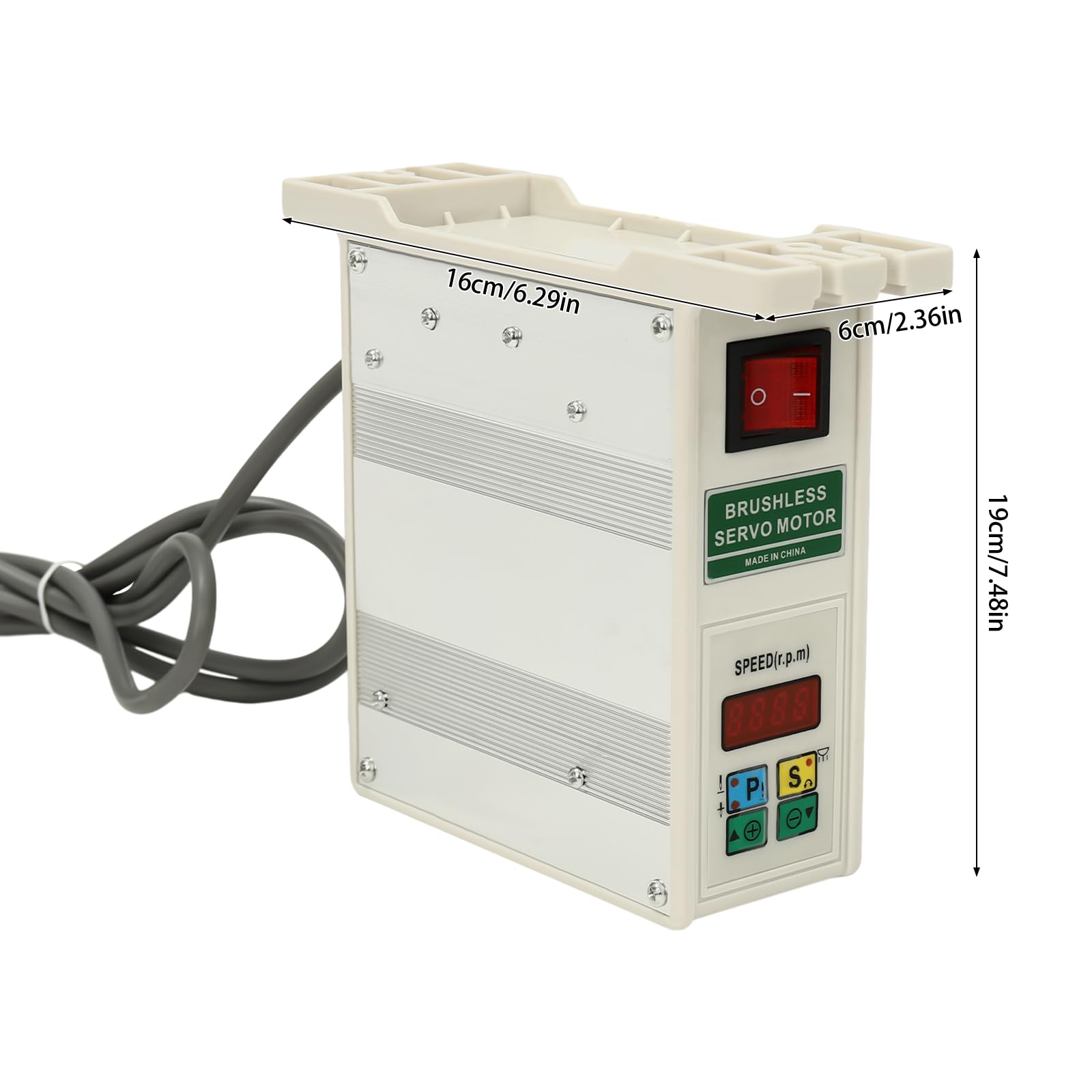 Brushless Servo Motor for Industrial Sewing Machine - Energy Saving, Quiet Operation with Split Motor & Controller (12.4x11x8.3 Inch) - Perfect for Heavy-Duty Garment Manufacturing and Textile Production