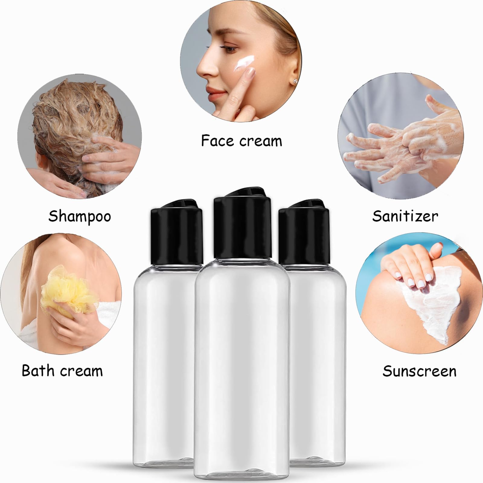 10 Pack 3.4 oz Travel Bottles - Leakproof Refillable Plastic Containers for Shampoo, Lotion & Cream | TSA Approved Toiletries for Air Travel, Gym & Vacation Essentials