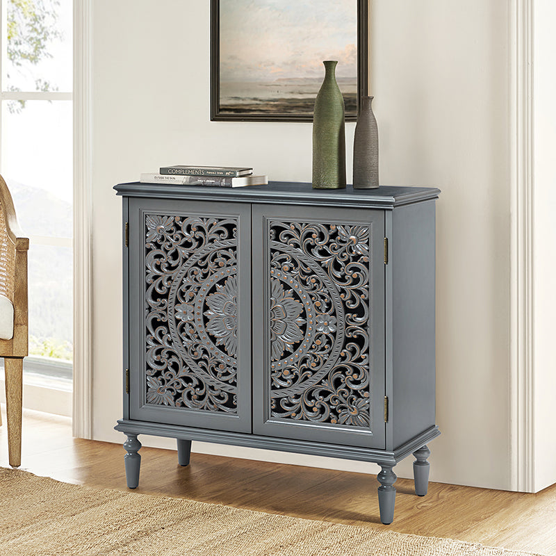 Emathides 32-Inch Tall 2-Door Accent Cabinet with Storage - Modern Entryway Console Table for Hallway, Living Room & Bedroom Organization
