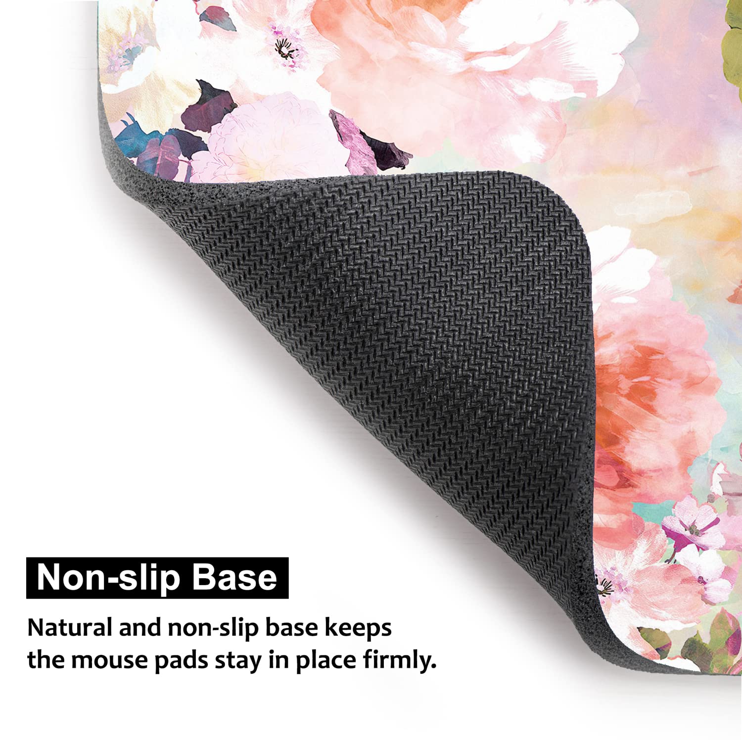 Audimi 6x8 Inch Small Mouse Pad - Thick Non-Slip Mini Mouse Mat for Laptop & Wireless Mouse - Portable, Washable Flower Design - Perfect for Home Office, Gaming & Travel Use