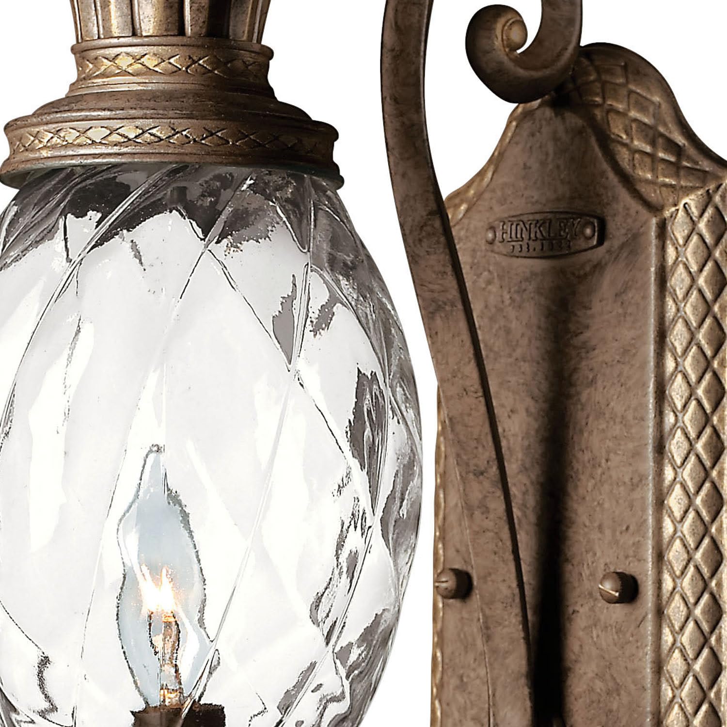 Hinkley Plantation Collection Pineapple Shaped One Light Wall Sconce in Pearl Bronze - Perfect for Bedroom, Living Room & Entryway Lighting
