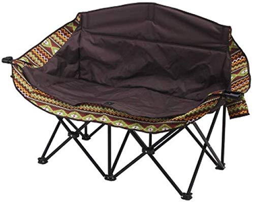 LSYOA Heavy Duty Double Camping Chair with Cup Holders - Portable Folding Beach Chair for Outdoor, Picnic, Fishing, Hiking - Perfect for Couples Camping, Beach Relaxing and Backyard BBQs