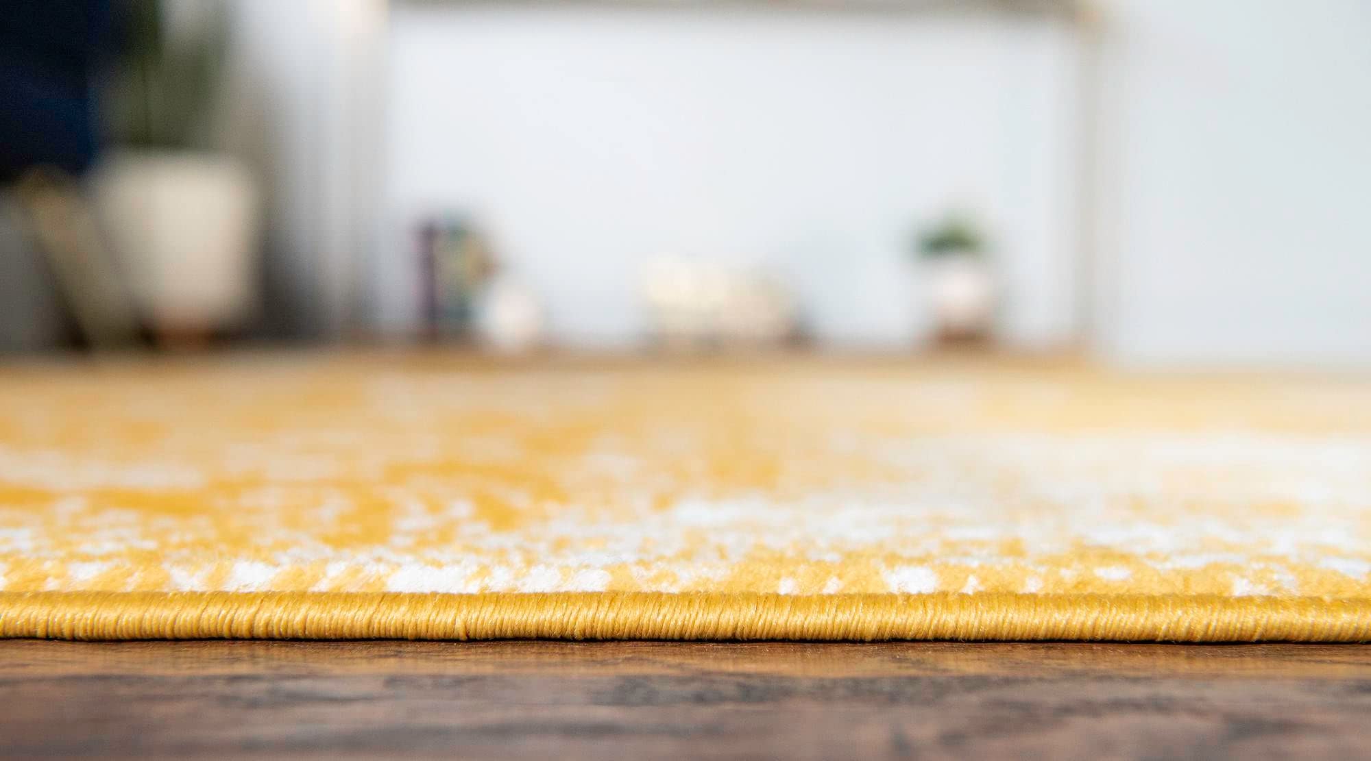 Rugs.com Monte Carlo Collection 5' x 8' Yellow Medium Area Rug - Soft Living Room Carpet, Dining Room Floor Mat for Open Floor Plans | Home Decor, Bedroom Accent
