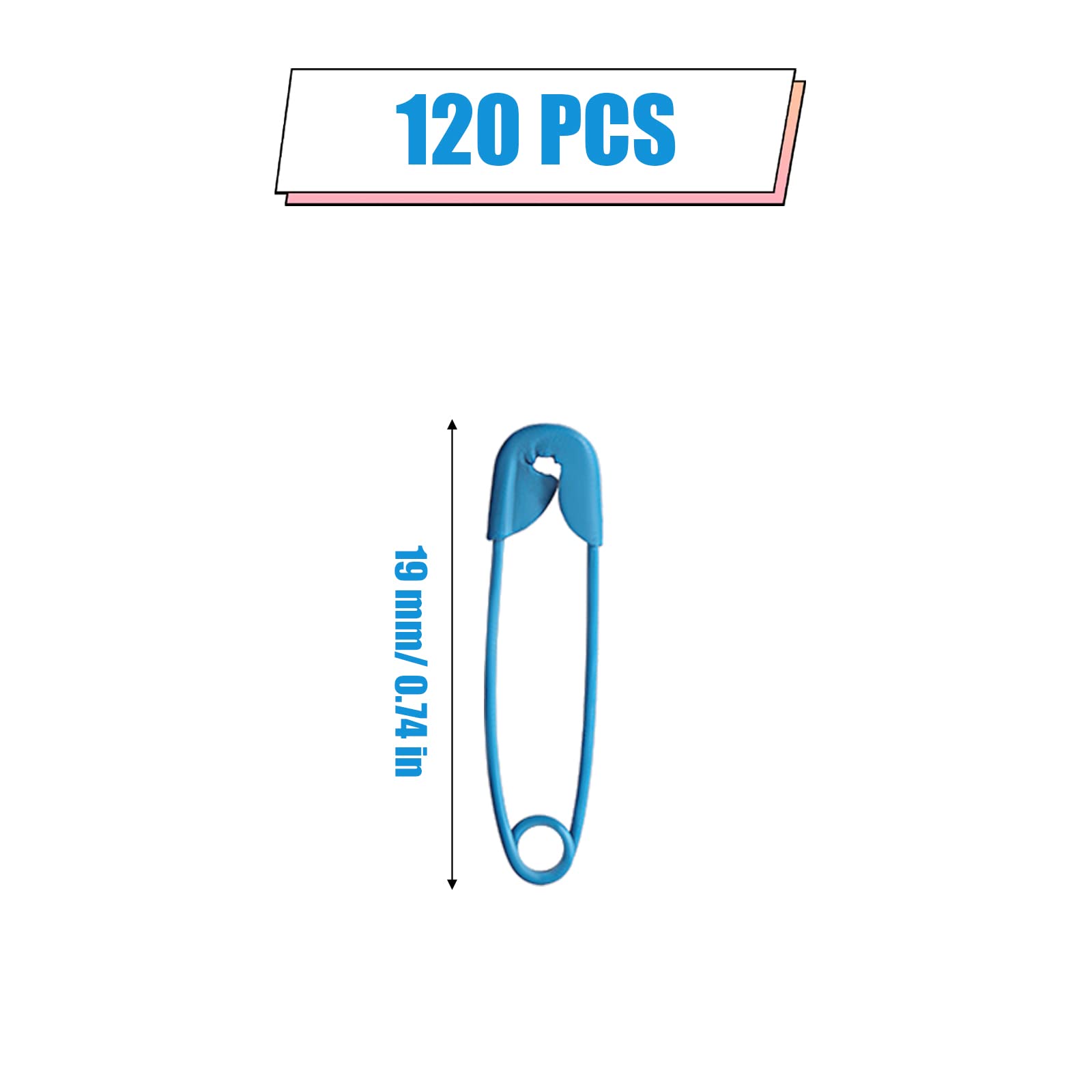 120pcs 19mm Mini Safety Pins for Clothes, Metal Sewing Pins for Clothing, Handicrafts & Jewelry Making - Dark Blue - Perfect for DIY Projects, Emergency Repairs & Fashion Accessories