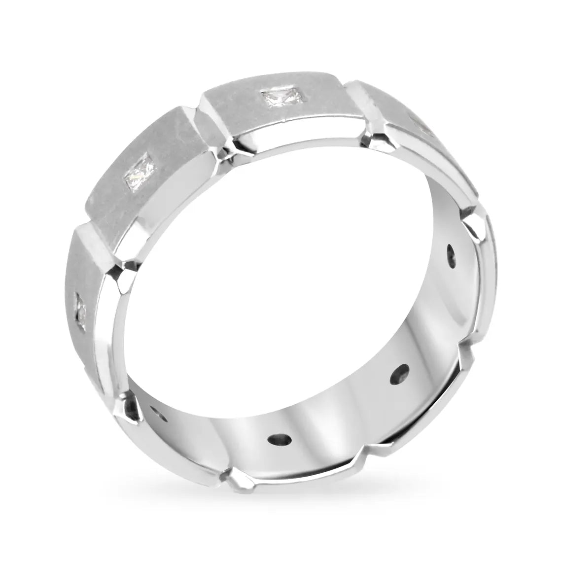 0.25ct Palladium Men's Princess Cut Diamond Wedding Band Ring - Elegant Promise Ring for Engagement, Anniversary & Special Occasions