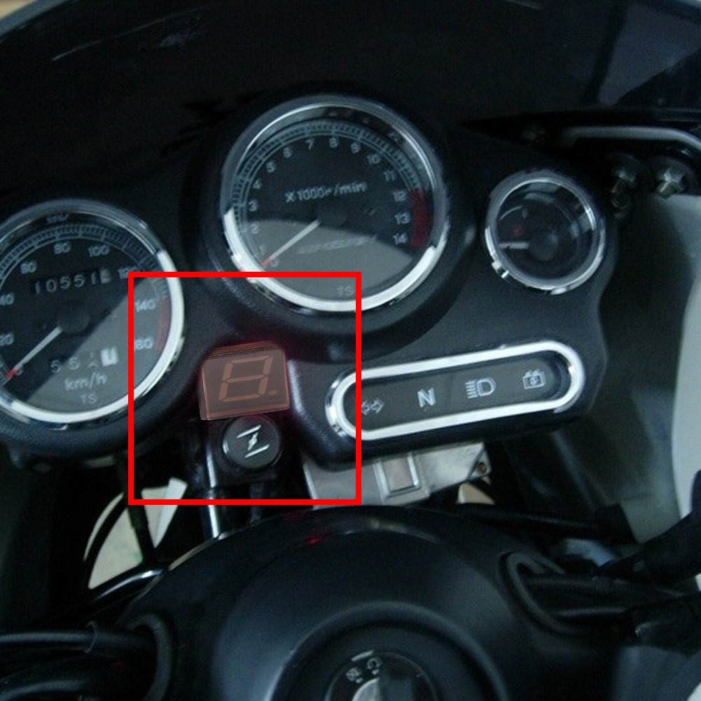 Universal 6-Speed Digital Gear Indicator for Motorcycles - LED Gear Display with Shift Lever Sensors - Perfect for Street Bikes, Cruisers & Off-Road Riding