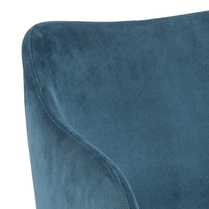 AYLA Modern Dining Chair - Blue Velvet Upholstered Accent Chair for Kitchen, Dining Room & Office - Comfortable & Stylish Seating Solution for Home Decor