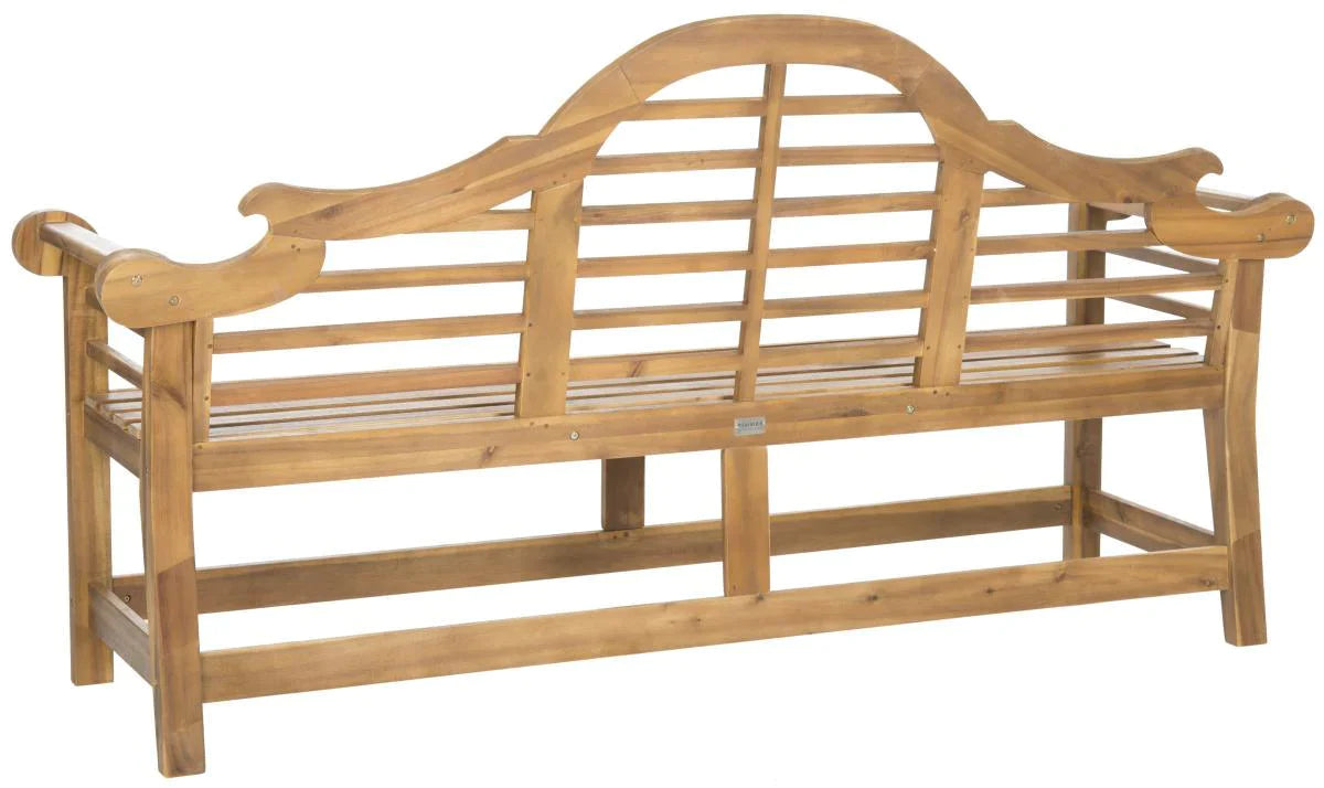 Natural Finish Arched Bench - Elegant Indoor/Outdoor Seating for Patio, Garden, or Entryway