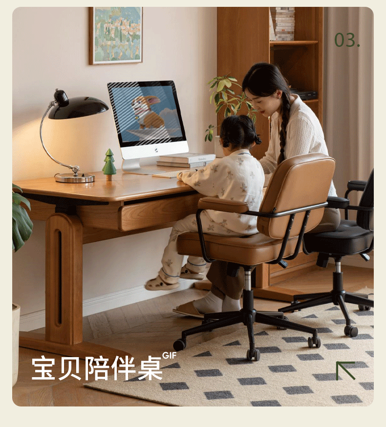 Ergonomic Cherry Solid Wood Electric Standing Desk with Dual Motors - Adjustable Height for Home Office, Gaming & Workspace