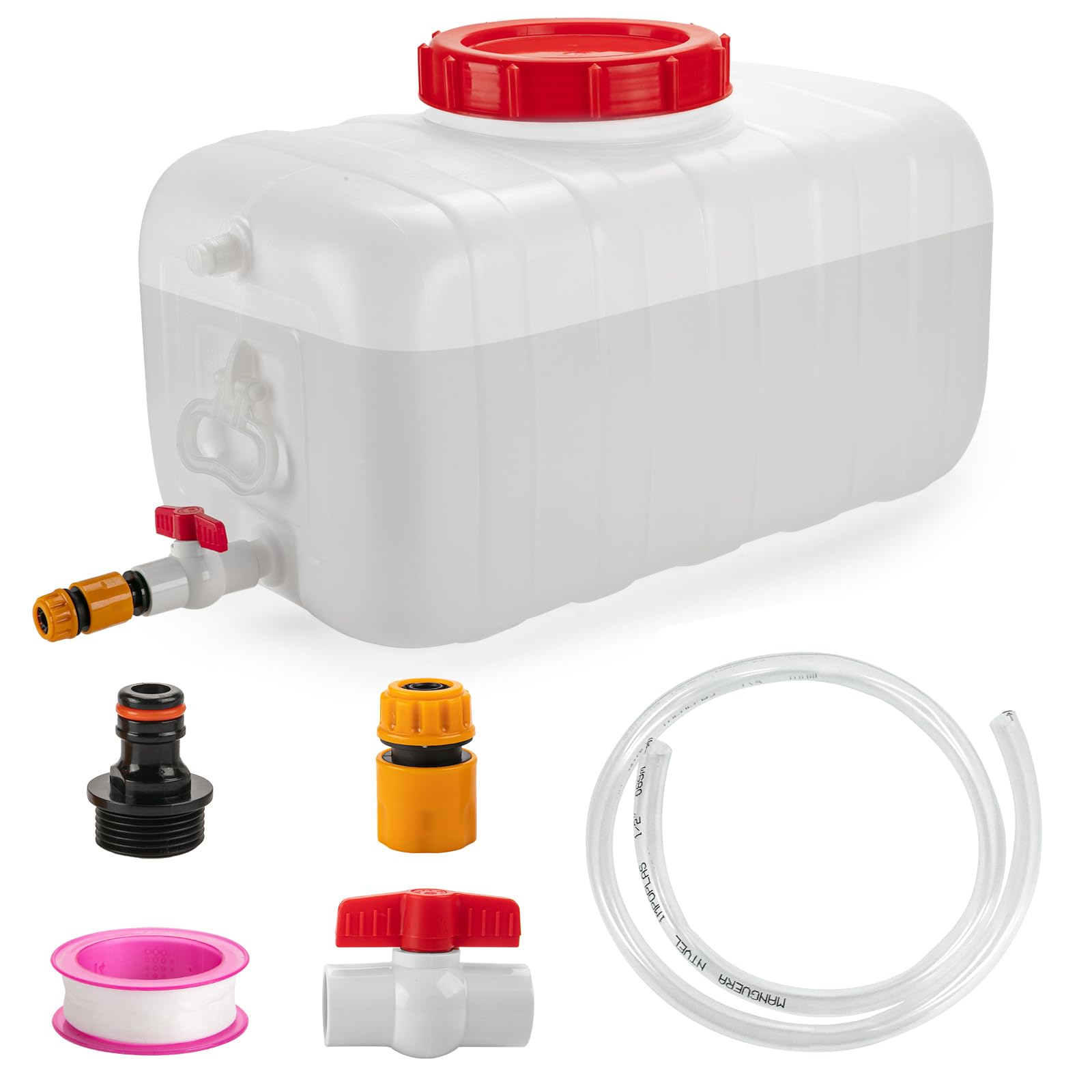13.2 Gallon Water Storage Tank with Faucet - Portable Camping Water Container for Outdoor Hiking, RV Trips, Emergency Preparedness & Road Trips - 23.6 x 13 x 13.7 Inches - Ideal for Camping, Survival Kits & Off-Grid Living