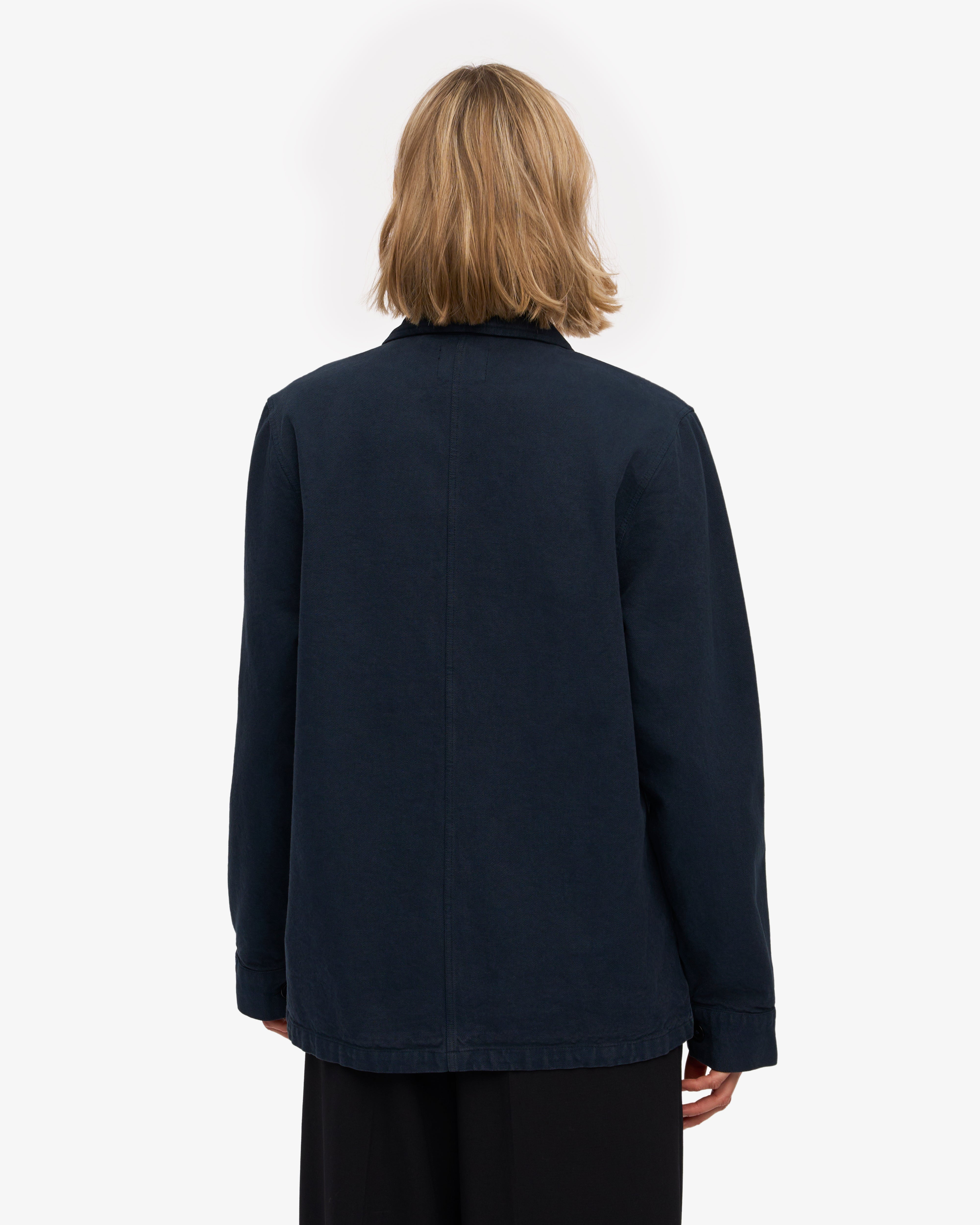 Premium Organic Cotton Workwear Jacket for Men & Women - Navy Blue | Durable & Comfortable for Construction, Farming & Outdoor Jobs
