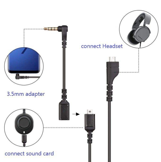 SteelSeries Arctis 3/5/7/Pro Replacement Audio Cable - 3.5mm Male to Female Adapter Cord for Gaming Headphones (Black) | Perfect for PC, PS4, Xbox & Mobile Gaming Setup