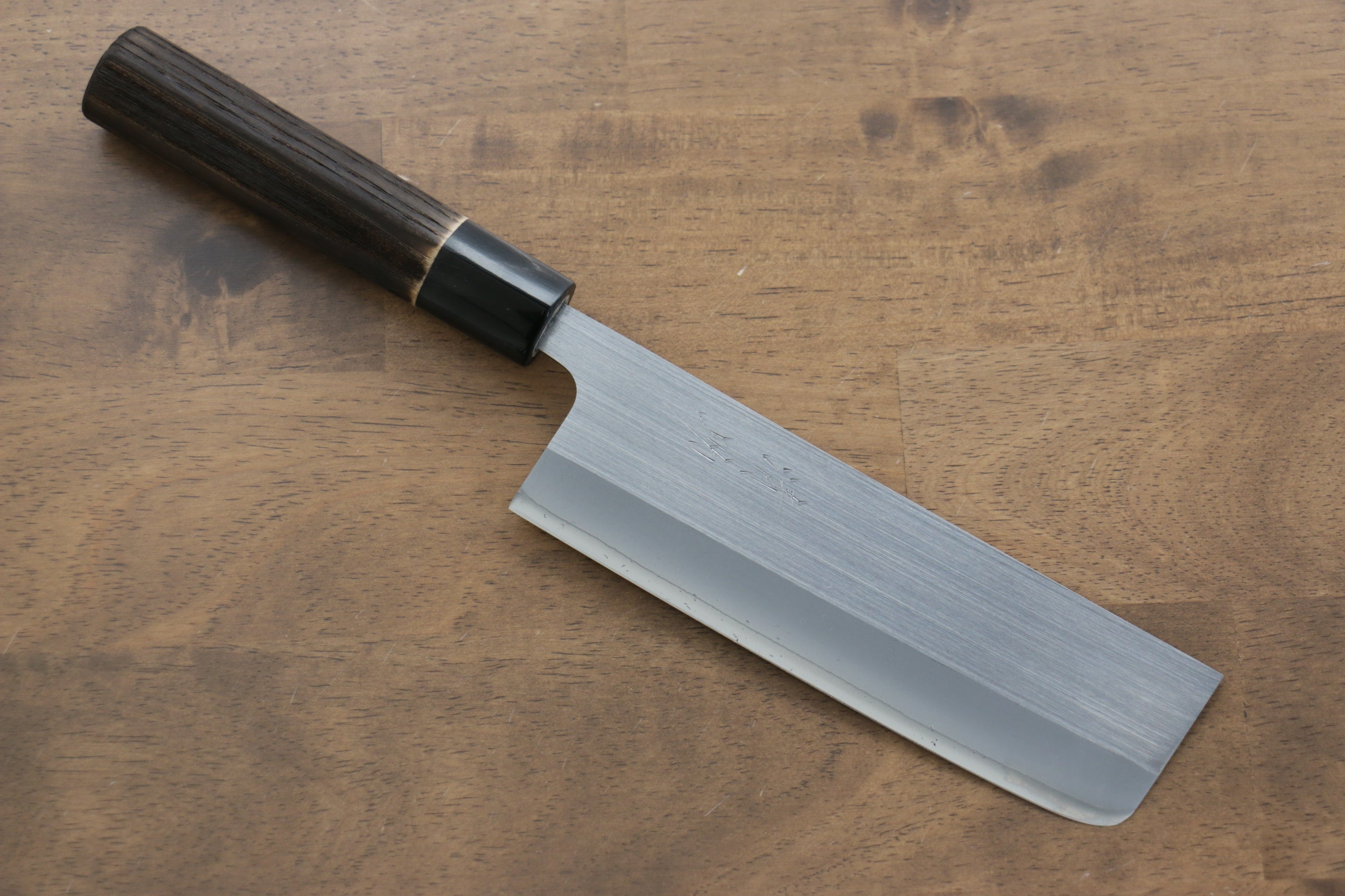 Premium Seisuke SRS13 Nakiri Knife 165mm - Japanese High Carbon Steel Blade with Burned Chestnut Wood Handle - Perfect for Vegetable Chopping, Slicing & Precision Kitchen Tasks