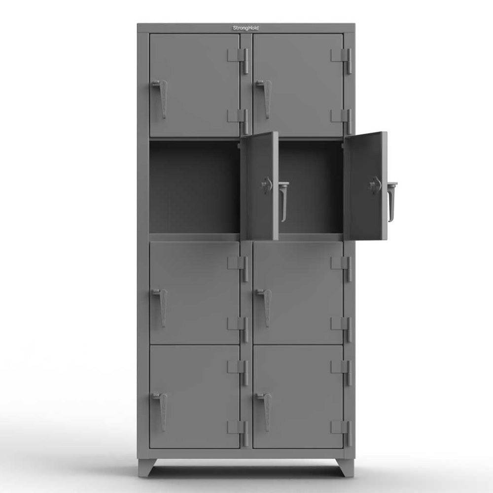 Extra Heavy Duty 14 Gauge 4-Tier Steel Locker - Durable School, Gym & Workplace Storage Solution for Clothes, Books & Equipment