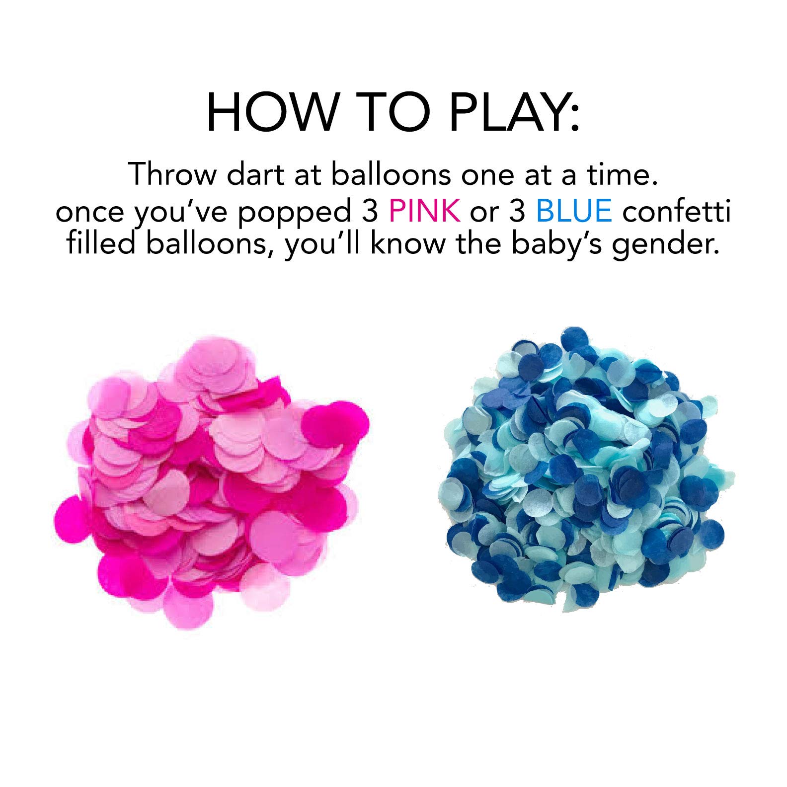 Gender Reveal Party Supplies Kit - Balloon Dart Game with Color Powder for Baby Shower, Gender Reveal Events & Celebrations - Fun & Exciting Gender Prediction Game for Parents-to-Be