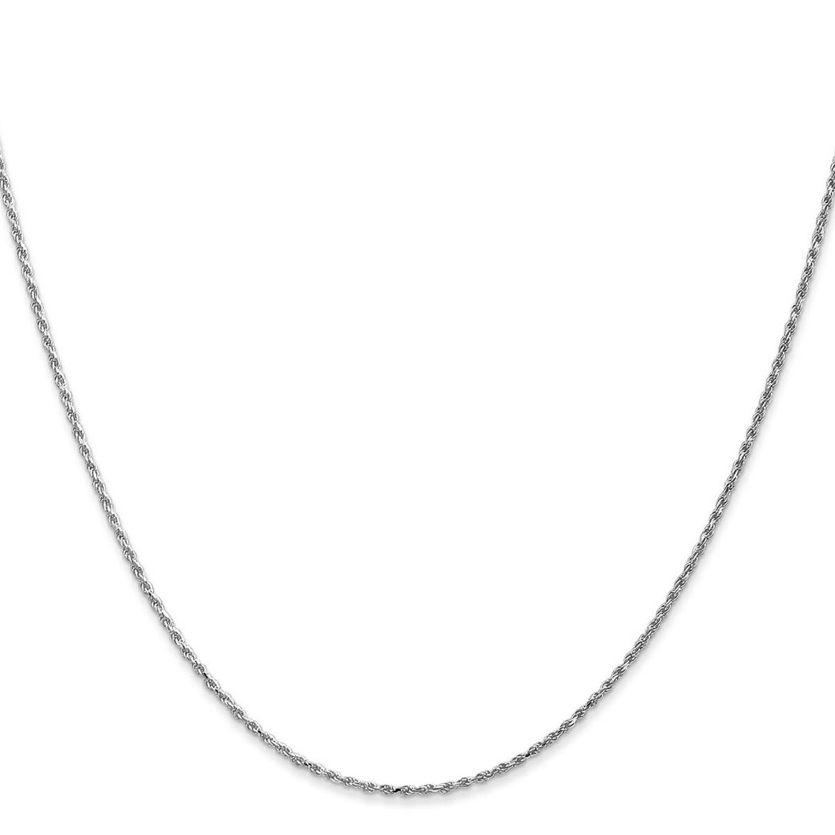 10K White Gold Solid 1.2mm Sparkle Cut Rope Chain Anklet - 9 Inch Adjustable Lobster Claw Closure for Women & Men | Perfect for Beach, Party & Everyday Wear