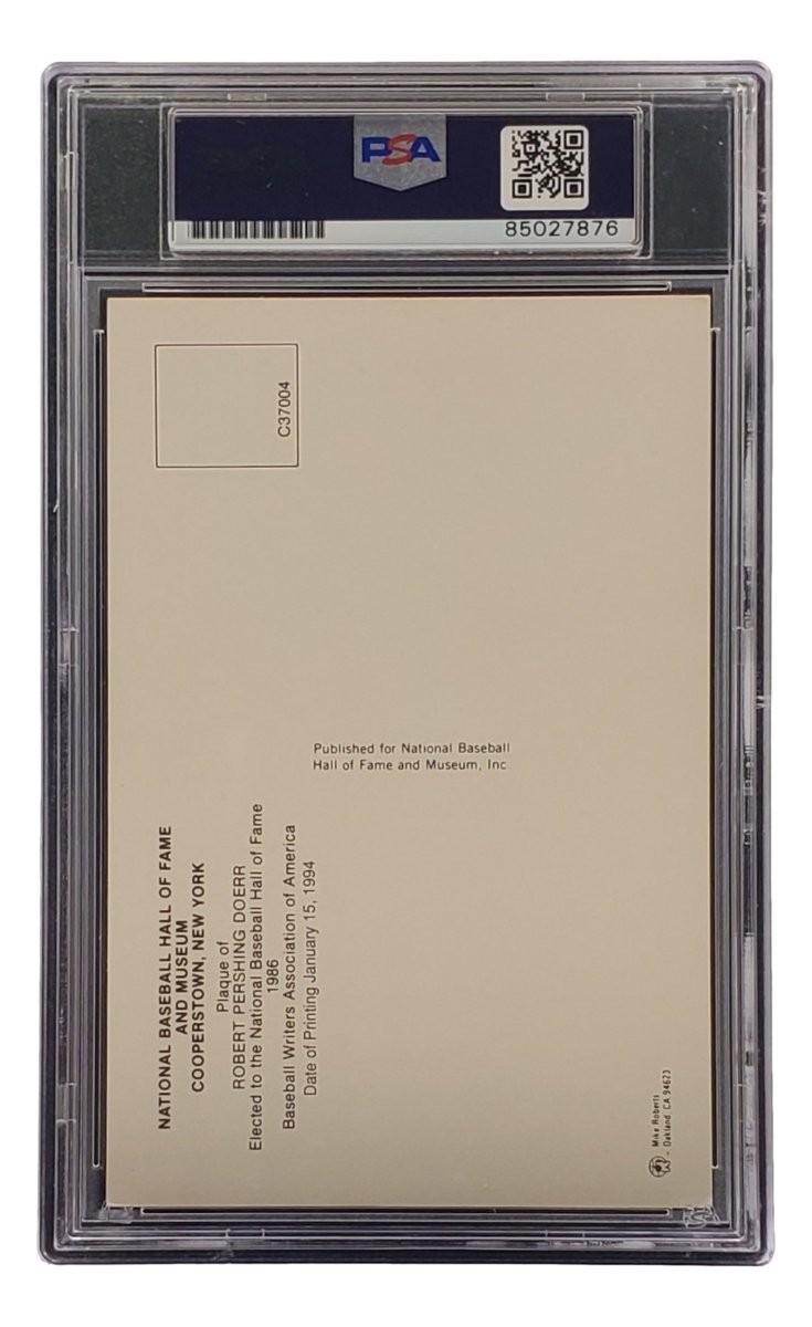 Bobby Doerr Autographed 4x6 Boston Red Sox Hall of Fame Plaque Card with PSA/DNA Certification #85027876 - Perfect for Baseball Memorabilia Collectors and Red Sox Fans Display