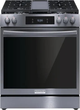 Frigidaire Gallery GCFG3060BD 30-Inch Gas Range - 5 Burners, Convection Oven & 15+ Cooking Modes in Black Stainless Steel - Perfect for Home Kitchens & Professional Chefs