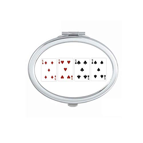 DIYthinker 5-Piece Heart Spade Diamond Club Pattern Portable Folding Mirror - Double-Sided Hand Mirror for Makeup, Travel & Home Decor | Compact Vanity Mirror for Purse, Gym & Dorm Room