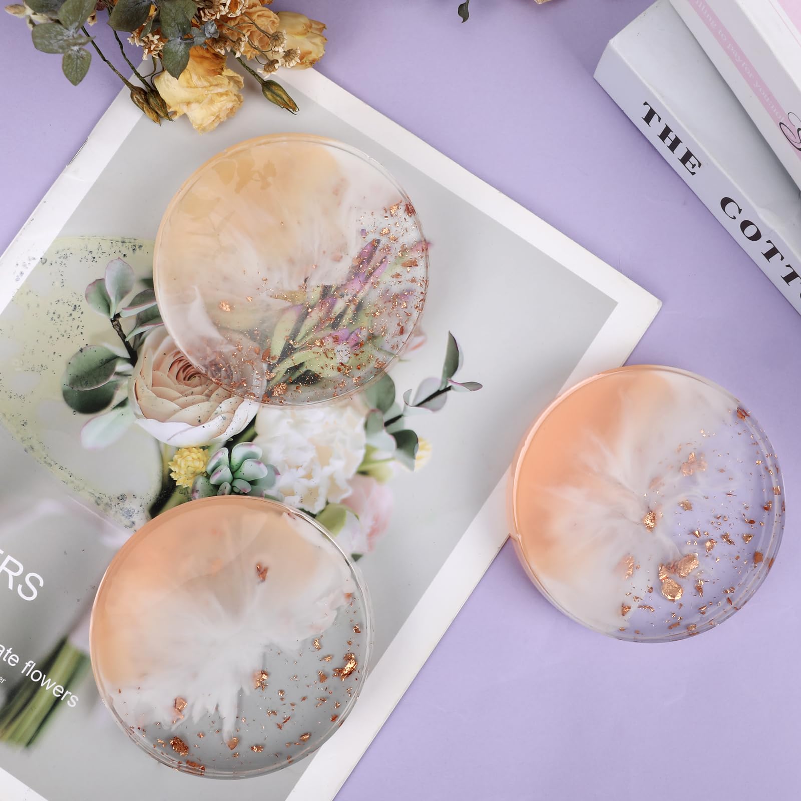 6-Cavity Large Round Silicone Coaster Molds for Epoxy Resin - Deep DIY Craft Molds for Resin Art, Home Decor & Unique Gifts (Perfect for Making Coasters, Jewelry Dishes & Resin Crafts)