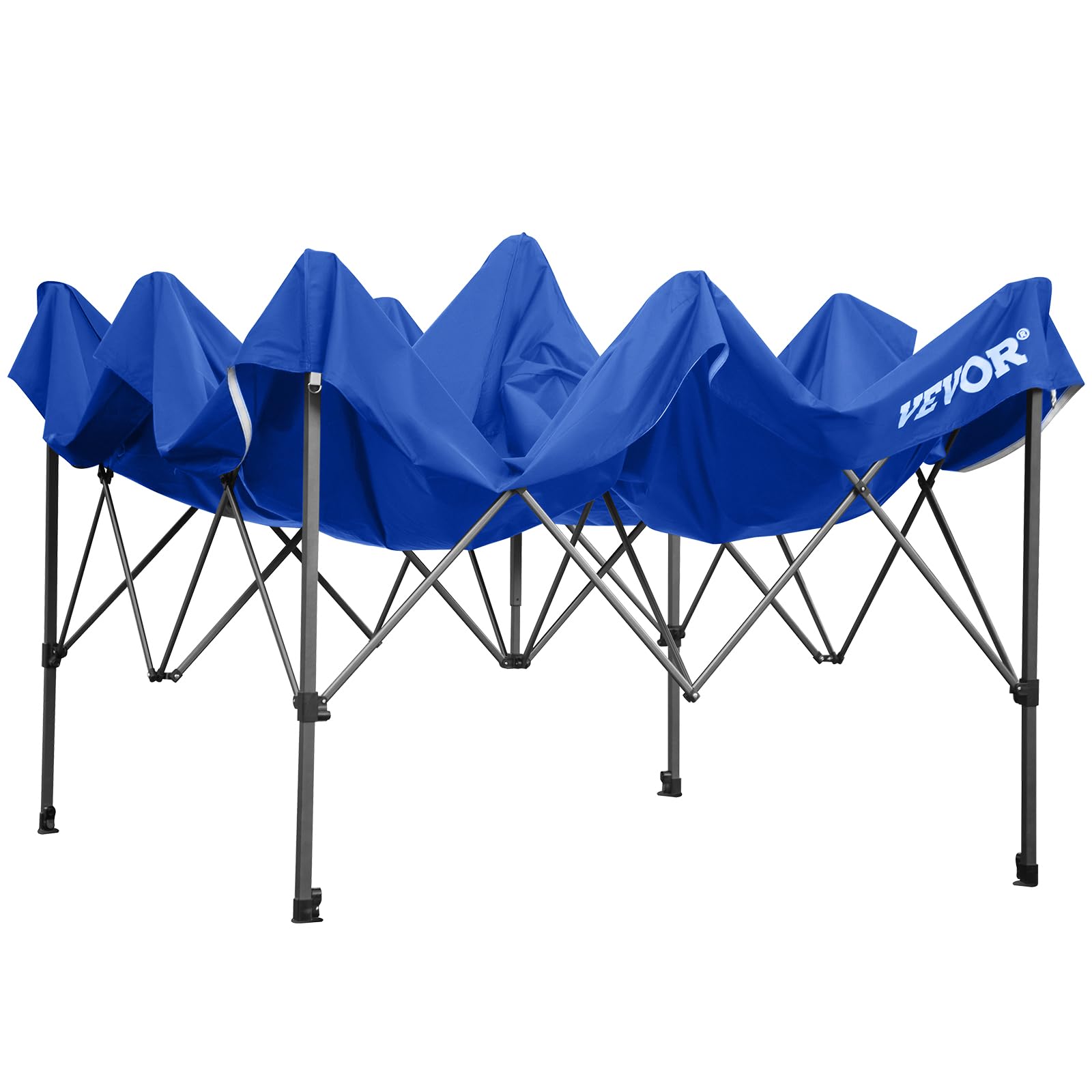 VEVOR 10x10 Pop Up Canopy Tent with Removable Sidewalls & Wheeled Carry Bag - Instant Portable Shelter for Outdoor Events, UV-Resistant Waterproof Gazebo for Camping, Parties, Farmers Markets, Beach & Backyard Gatherings - Blue Commercial Grade Canopy Tent